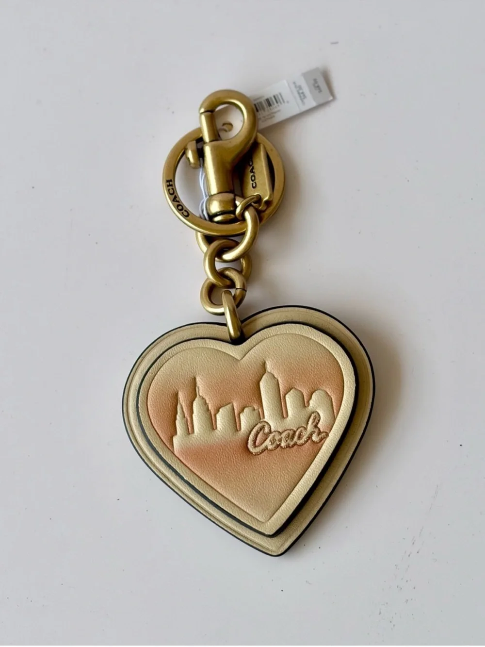 Coach X Jennifer Lopez Heart Bag Charm City New York Skyline keychain